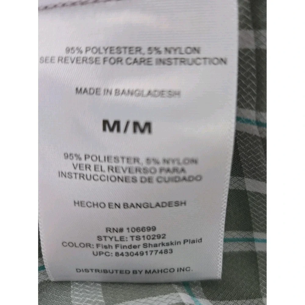Habit Mens Long Sleeve Shirt Size Medium Plaid, Tan & White
